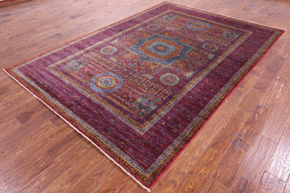 Geometric Mamluk Hand Knotted Wool Rug 5' 10" X 8' 0" - Q12249