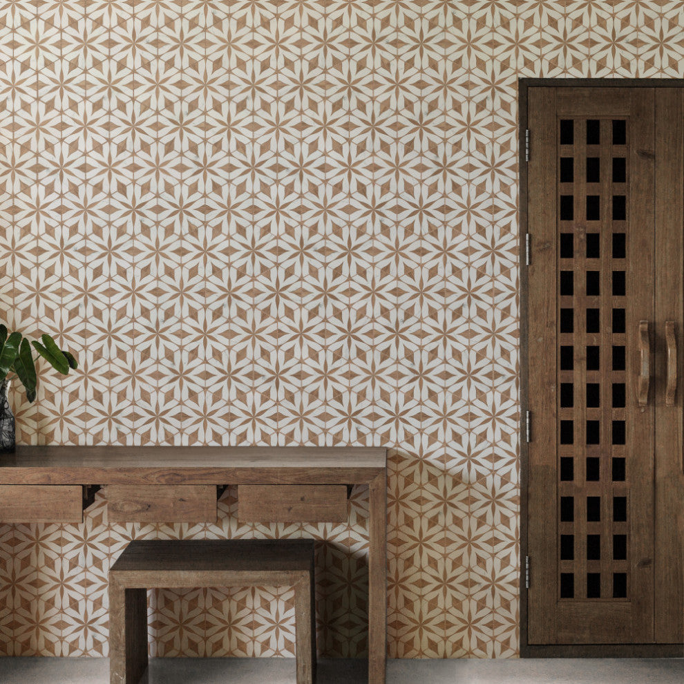 Llama Flower Loire Noce Porcelain Floor and Wall Tile