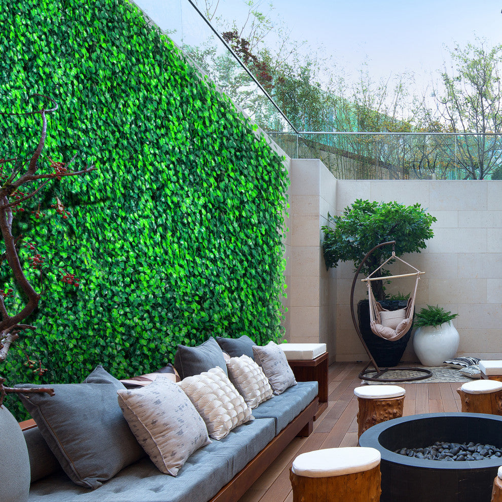 Artificial Boxwood Panels 20"x20" Hedge Plant Privacy Fence Screen, 16 Pcs