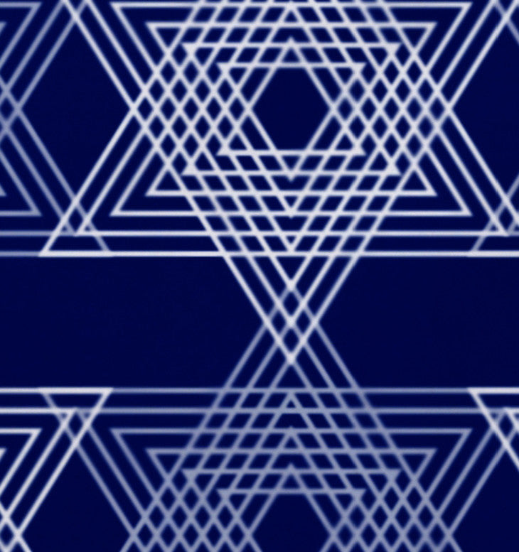 Decorative Holiday Placemat Geometric, Set of 4, Royal Blue