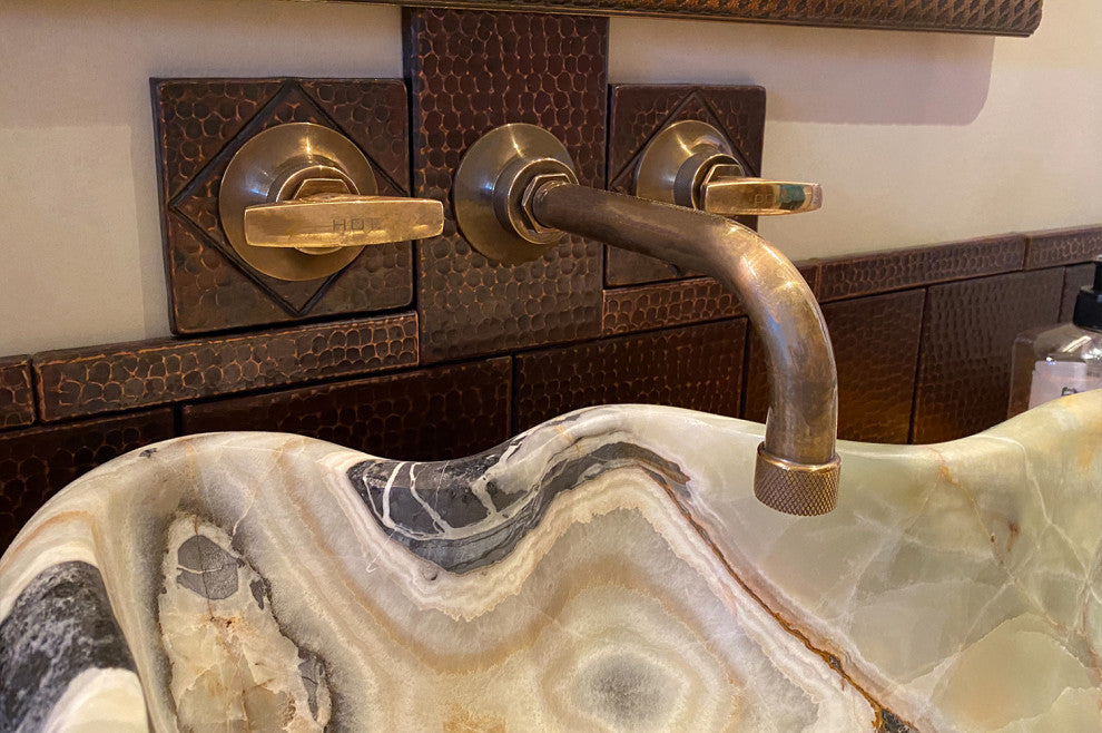 Hammered Copper Tile, 6"x6", Set of 8