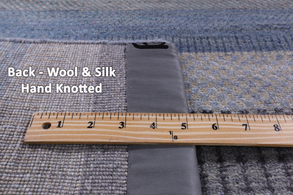 4' 1" X 6' 1" Wool and Silk Handmade Savannah Grass Rug Q11480