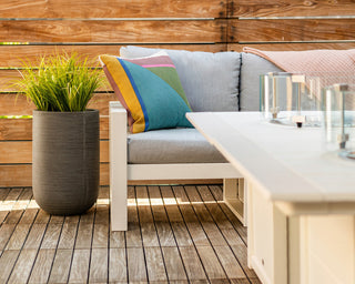 EDGE Modular Left Arm Chair, Slate Grey / Natural Linen