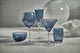 Pescara White Dot Wine Glasses, Set of 4, Navy Blue