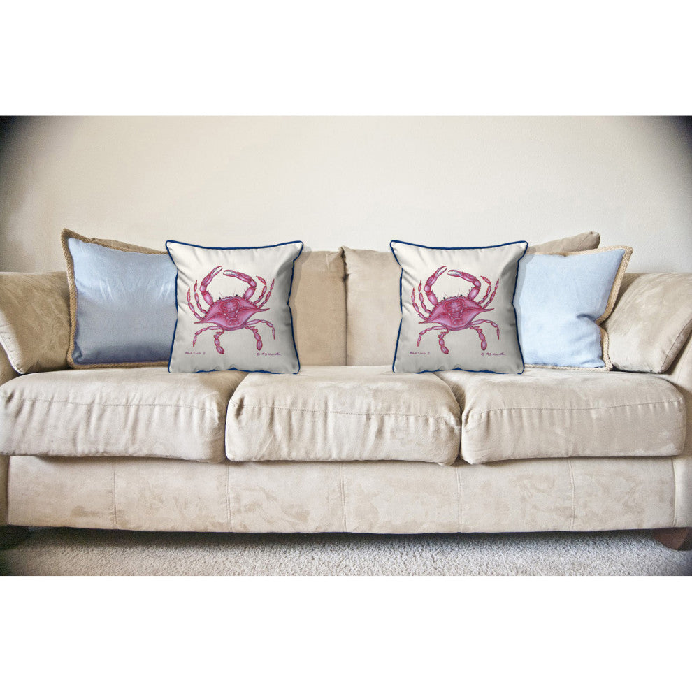 Pink Crab Large Indoor/Outdoor Pillow 18x18
