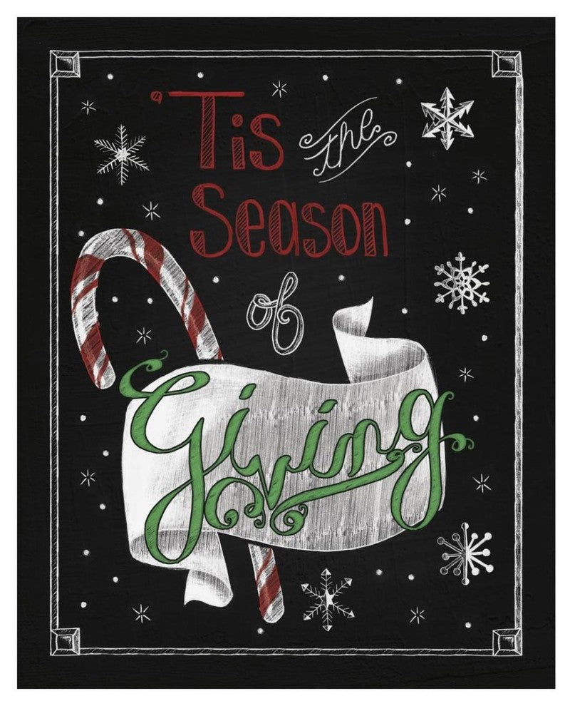 "Christmas Chalkboard III" Digital Paper Print by Elyse DeNeige, 22"x26"