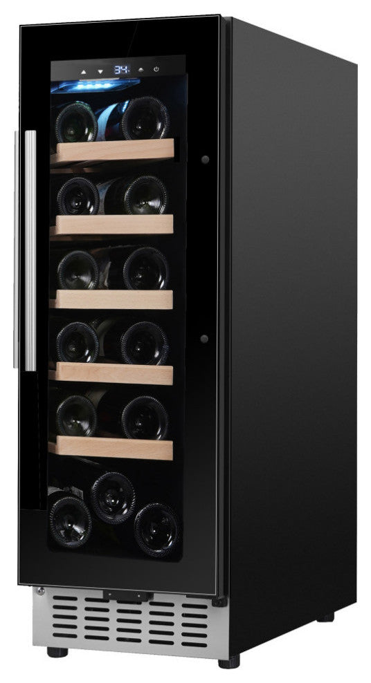 18 bottle Built-in/Freestanding Wine Ref with 7 color LED Lights, Black