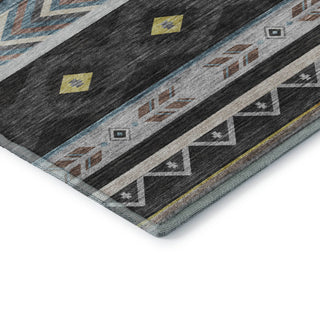 Addison Premium Washable Mayfield AMF178 Black 5' x 7'6" Rug