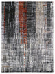 Jet Black, Organic Wool Hand Knotted, Abstract Design Oriental Rug, 9'0"x12'4"
