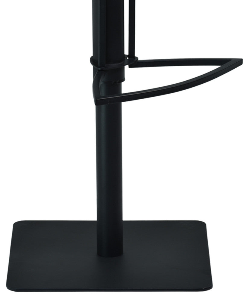 Gray Faux Leather Armless Swivel Bar Stool With Black Metal Base