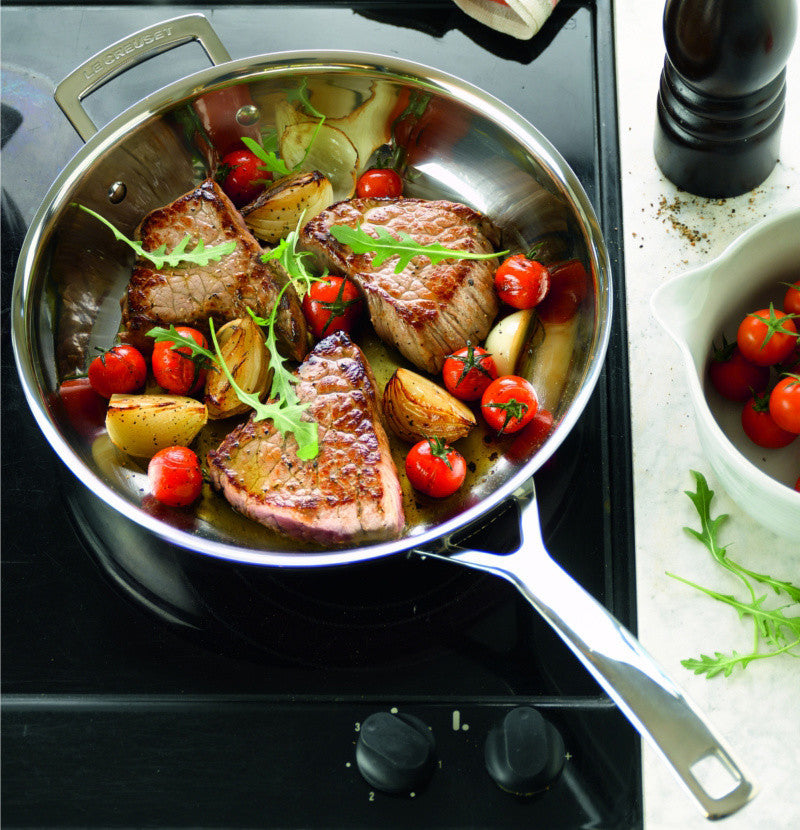 Le Creuset 3-Ply Stainless Steel Uncoated Frying Pan, 24 cm