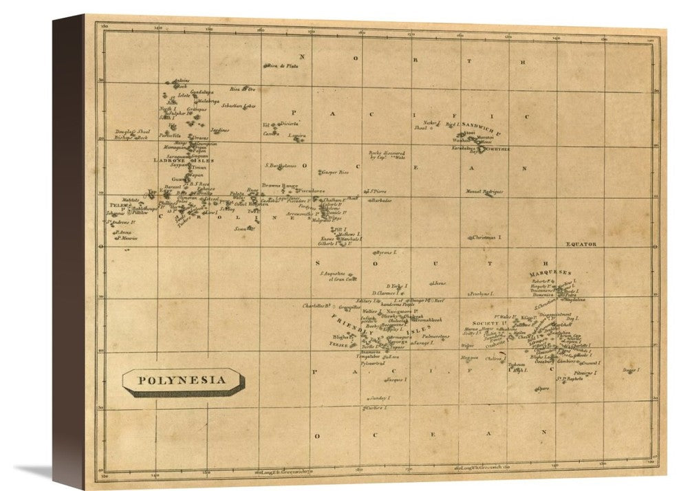 "Polynesia, 1812" Stretched Canvas Giclee by Aaron Arrowsmith, 16"x13"