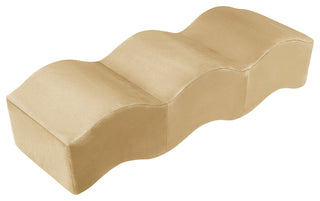 Wave Upholstered Bench, Camel, Velvet