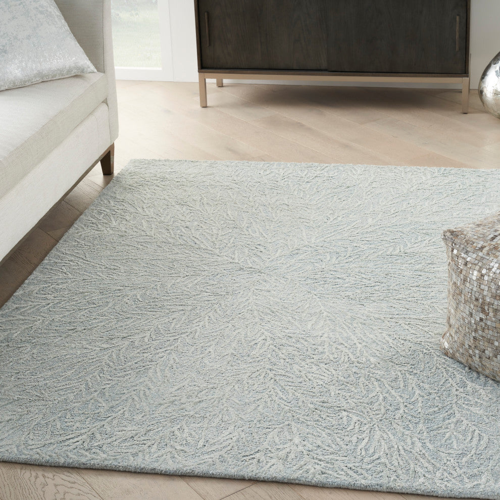 Michael Amini Ma30 Star 4' x 6' Light Blue Modern Indoor Area Rug