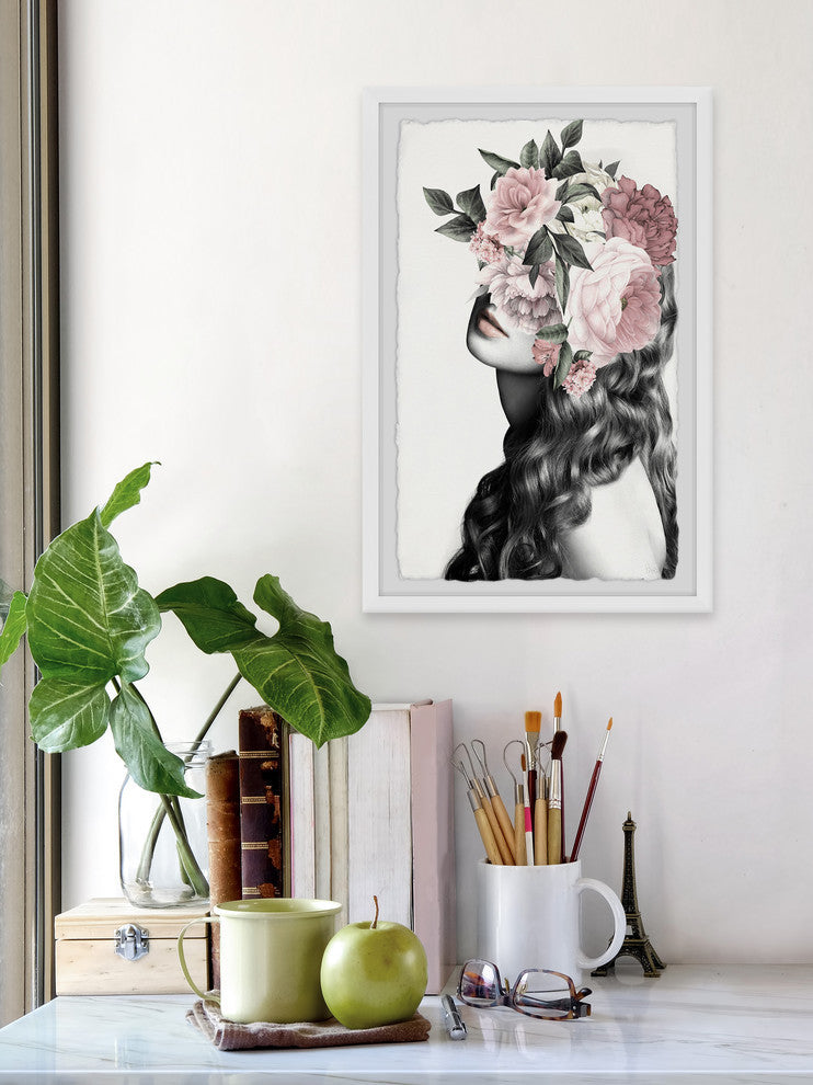 "Curly Bloom" Framed Painting Print, 16"x24"