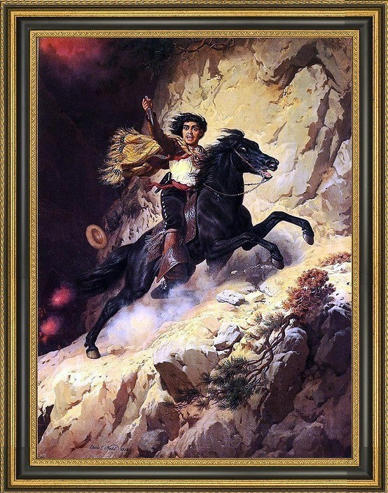 Charles Christian Nahl Joaquin Murieta Framed Premium Canvas Print, 21"x28"