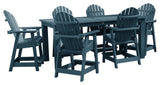 Hamilton 7-Piece Rectangle Counter-Height Dining Set, Nantucket Blue
