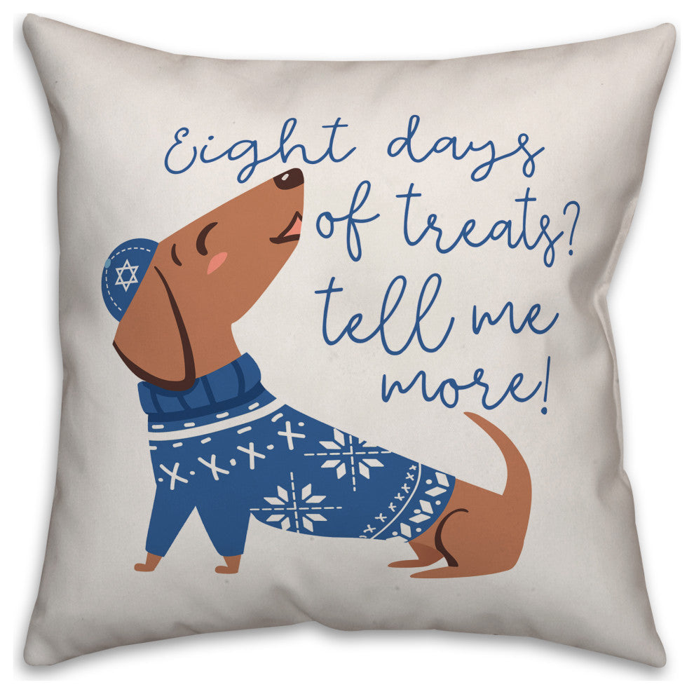 Eight Days of Treats 20"x20" Throw Pillow