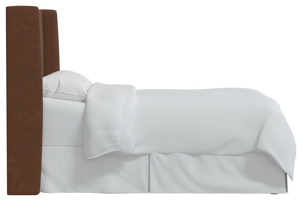 King Wingback Headboard, Sonoran Saddle Brown