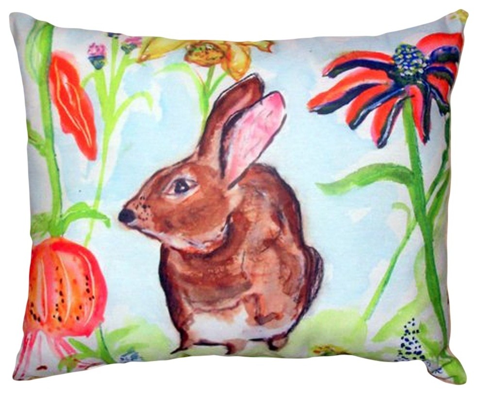 Brown Rabbit Left No Cord Pillow - Set of Two 16x20