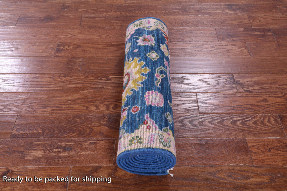 2' 6" X 12' 0" Runner Turkish Oushak Hand Knotted Wool Rug - Q15905