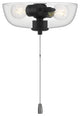 2 Light Clear  Bowl Fan Light Kit in Flat Black