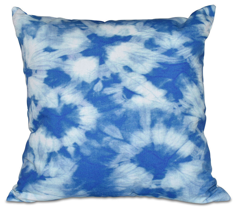Chillax, Geometric Print Pillow, Blue, 20"x20"