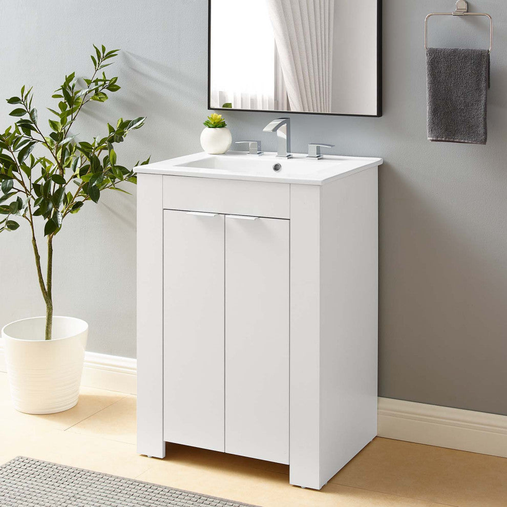Maybelle 24" Bathroom Vanity, White White