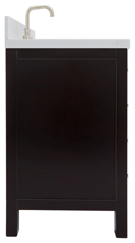 Ariel Cambridge 66" Single Rectangle Sink Vanity, Carrara Quartz