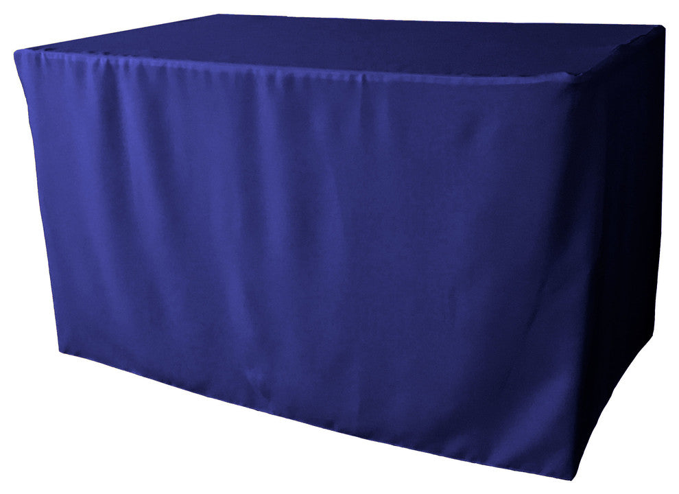 LA Linen Polyester Poplin Fitted Tablecloth 48"x30"x30", Royal Blue