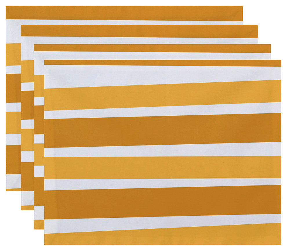 Decorative Holiday Placemat, Set of 4, Stripe, Gold