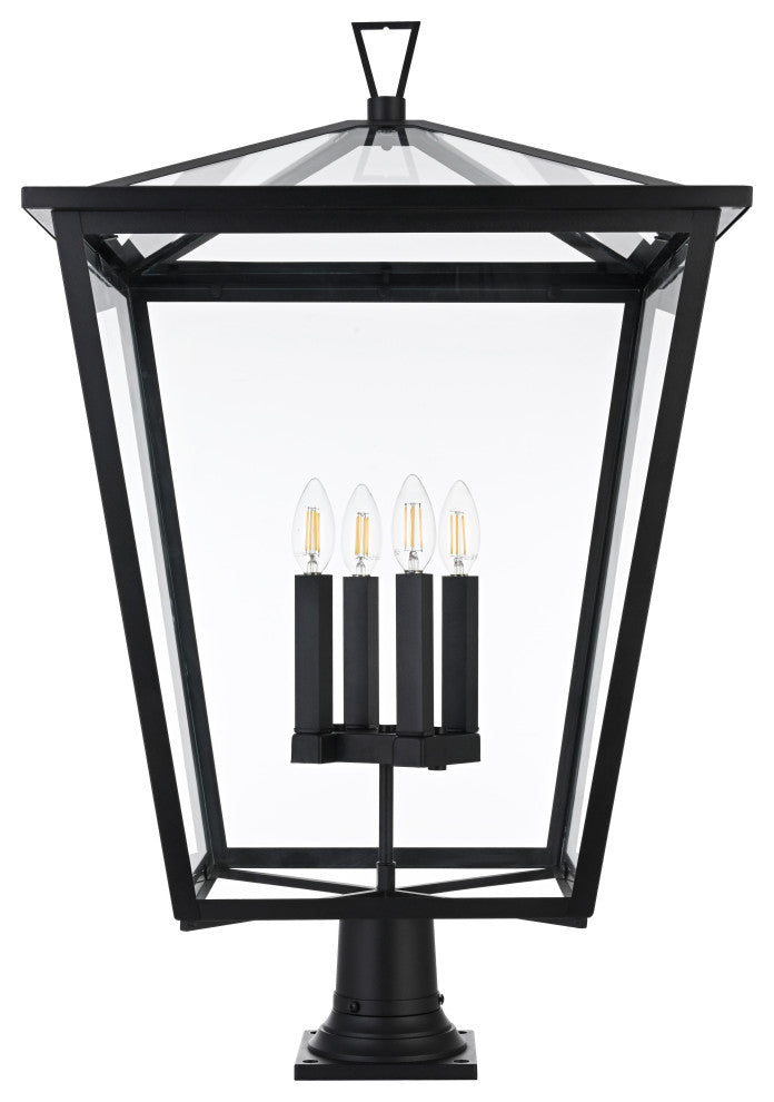 Home Living 20" Outdoor Post Light, Black