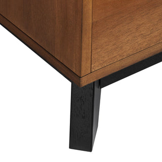 Modern Wood Desk, Office Writing Table, Fully Assembled, Rich Medium Brown