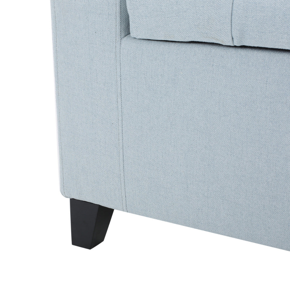 GDF Studio Seattle Tufted Storage Ottoman Bench, Light Sky