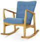 GDF Studio Collin Mid Century Fabric Rocking Chair, Muted Blue