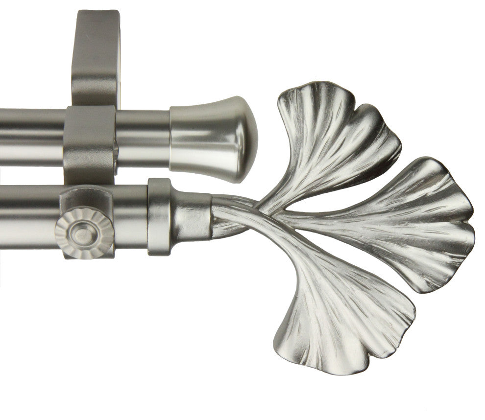 Florence Double 13/16" dia. Curtain Rod, Satin Nickel, 120"-170"