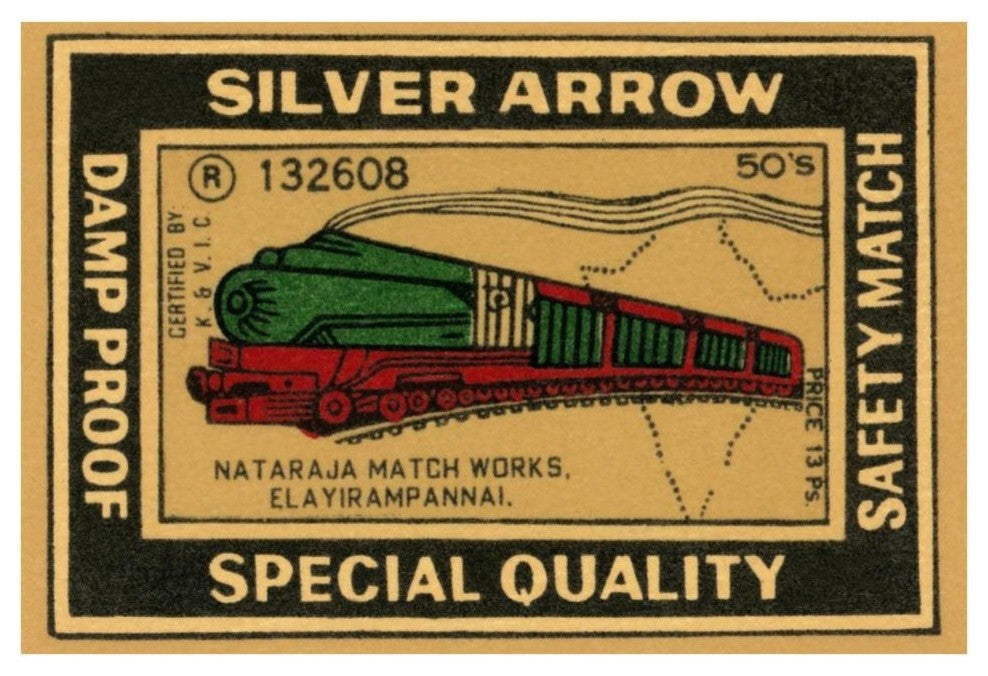 "Silver Arrow Safety Matches" Digital Paper Print by Phillumenart, 38"x26"