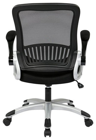 Screen Back and Bonded Leather Seat Managers Chair in Black
