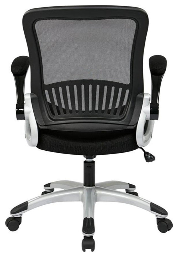 Screen Back and Bonded Leather Seat Managers Chair in Black