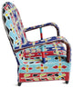 Floral Striped Yoruba Beaded Chair