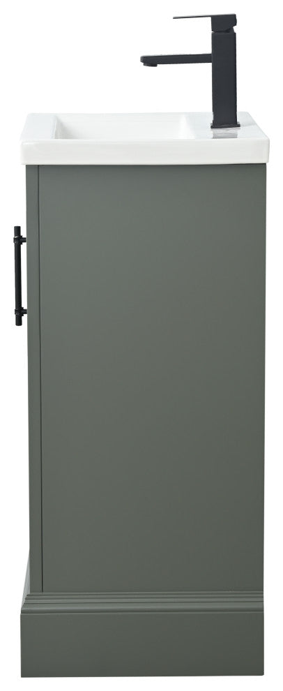 Vanity Art Bathroom Vanity With Sink & Top, Vintage Green, 20", Black Stone