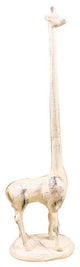 Whitewashed Cast Iron Giraffe Paper Towel Holder 19"