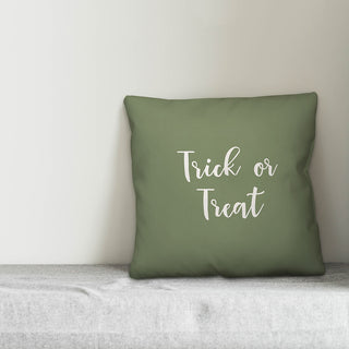 Trick Or Treat in Green 18x18 Throw Pillow