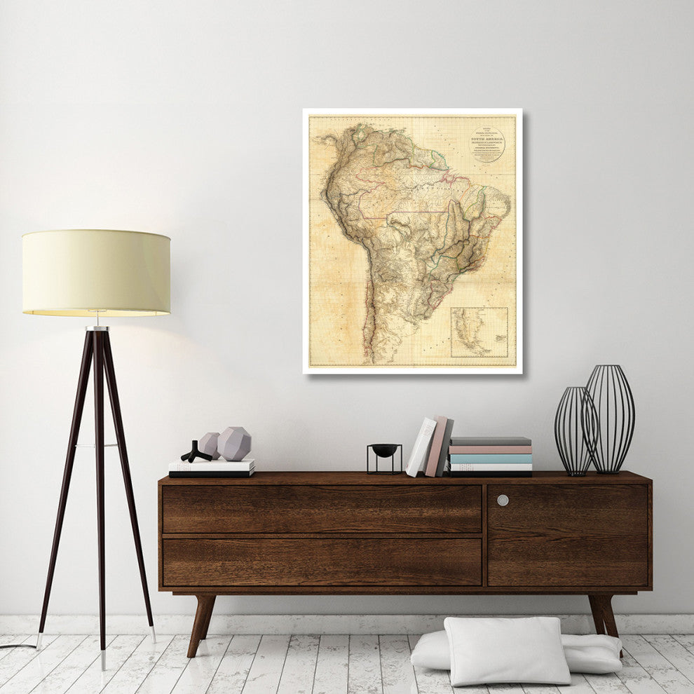 "South America, 1814" Digital Paper Print by Aaron Arrowsmith, 38"x46"