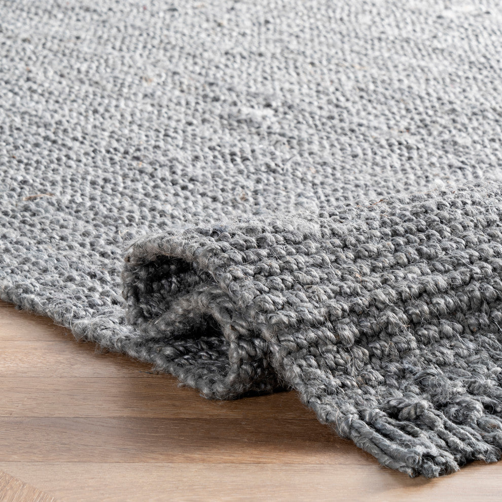 Nuloom Hand Woven Maui Chunky Loop Rug, Grey 8'6"x11'6"