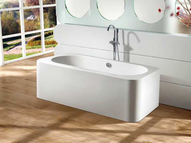 Aqua Eden 71" Acrylic Freestanding Rectangular Tub With Drain, White