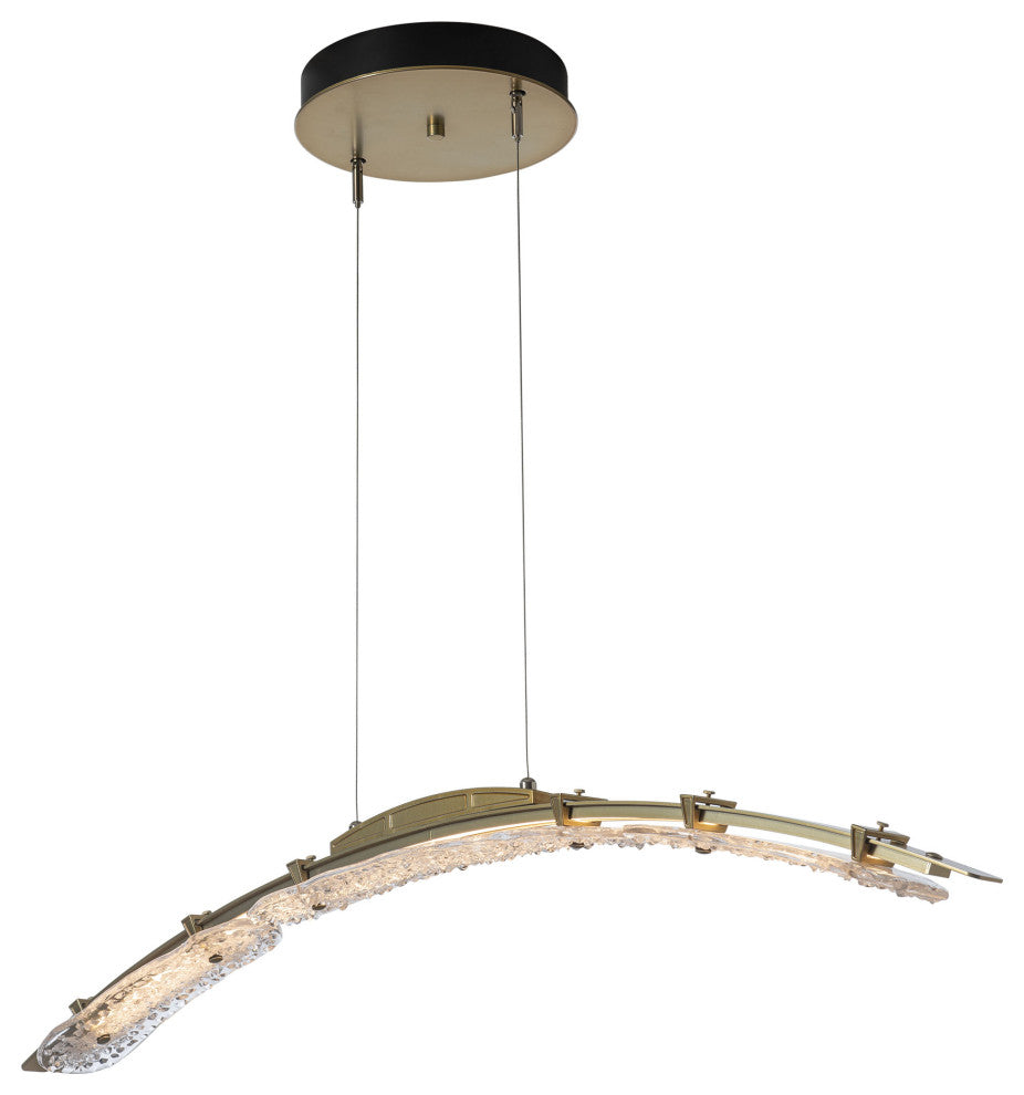 Glissade Large LED Pendant Modern Brass Clear Glass Standard
