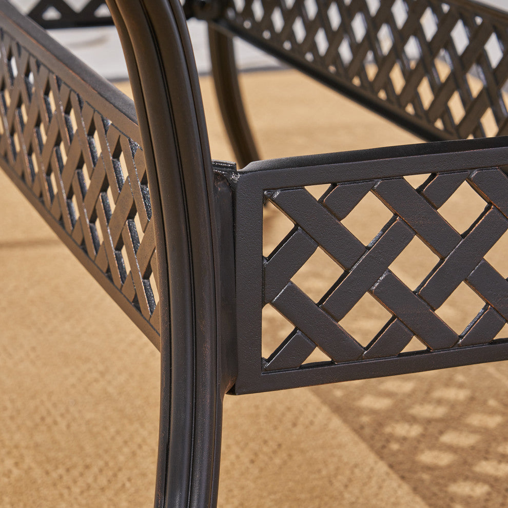 GDF Studio Phoenix Outdoor 64"-81" Expandable Cast Aluminum Dining Table