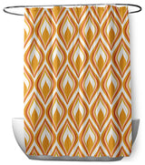 70"Wx73"L Feathers Shower Curtain, Golden Mustard