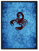 Scorpio Horoscope Astrology Blue Print on Canvas with Picture Frame, 22"x29"